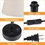 USB Table Lamp Set of 2, PARTPHONER Bedside Nightstand Lamp with Dual USB Charging Ports AC Outlet, Small Desk Lamp Cream Fabric Shade Metal Base Light for Bedroom, Living Room, Study Room, Office