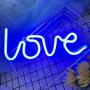 Love Neon Sign for Wall Decor,USB or Battery Decor Light,Neon Light for Bedroom,Decorative LED Sign Neon Lights for Bar,Christmas,Party,Girls Living Room(Blue)