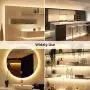 LE 16.4ft Dimmable LED Strip Light Kit with 12V Power Supply, 300 LEDs SMD 2835, Non-Waterproof Tape, Flexible Rope Light for Home, Kitchen, Under Cabinet, Bedroom and More, Warm White
