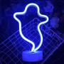 iceagle Ghost Light Neon Signs Neon Lights for Wall Decor,USB or Battery LED Signs for Bedroom, Decorative Neon Light Sign for Christmas,Birthday Party, Living Room, Girls,Kids Room（Ghost Blue）