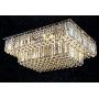 SILJOY Modern Rectangular Raindrop Crystal Chandelier Lighting Modern Flush Mount Ceiling Light Fixture for Dining Room Living Room L31.5'' x W 23.6'' x H14''