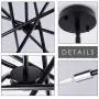 VILUXY Contemporary Chandelier Lighting Fixture 6-Light Sand Black Finish Mid-Century Pendant Lighting for Dining Room Bedroom Kitchen Living Room VILUXY Contemporary Chandelier Lighting Fixture 6-Light Sand Black Finish Mid-Century Pendant Lighting for Dining Room Bedroom Kitchen Living Room