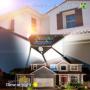 Solar Wall Lights Outdoor, Motion Activated IP65 Waterproof, Daylight White with 100 LEDs and 3 Modes, as Pathway Lights for Garage, Yard, Garden, Patio, Porch, Stairs, .etc, 2 Pack