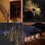 Moon Strike 2-Pack Solar Christmas Lights (Ultra-Bright More Durable), Total 240LED Solar Lights Outdoor String with 8 Modes, Waterproof Copper Wire Fairy Lights for Garden Patio Party(Warm White)