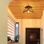 Luupyia Farmhouse Ceiling Light Fixture Flush Mount, One-Light Square Farmhouse Chandelier Lighting, Rustic Island Light Fixtures for Dining Room, Entryway and Living Room