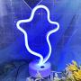 iceagle Ghost Light Neon Signs Neon Lights for Wall Decor,USB or Battery LED Signs for Bedroom, Decorative Neon Light Sign for Christmas,Birthday Party, Living Room, Girls,Kids Room（Ghost Blue）