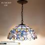 Tiffany Hanging Lamp 16 Inch Pendant Light Blue Purple Stained Glass Cloud Shade S0558 WERFACTORY Chandelier Ceiling Fixture Lover Dining Room Living Room Bedroom Study Office Coffee Bar Hallway Loft