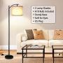 Rottogoon Floor Lamp for Living Room, LED Standing Lamp with 2 Lamp Shades for Bedroom, 9W LED Bulb Included