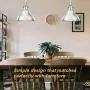 QITIM Plug in Pendant Light Indoor, Brushed Nickel Finish Modern Metal Hanging Lamp for Kitchen, Living Room, Bedroom, 15FT Clear Cord with On/Off Switch, E26 Socket, 2 Pack