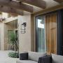 HUANXIN Lighting 1-Light Indoor/Outdoor Wall Sconce, Black with Seeded Glass Shade