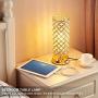 Touch Control USB Crystal Small Lamp, Dimmable Nightstand Lamp with Dual USB Port, 3-Way Gold Crystal Lamp with Bulb, Bedside Desk Light for Bedroom Living Room Entryway Home Office(Bulb Included)