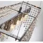 APBEAMLighting Rectangular Crystal Chandelier Modern Linear Pendant Light Flush Mount Raindrop Island Lighting Fixture for Dining Room Restaurant Living Room 7 Lights