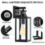 Dusk to Dawn Wall Sconce, QcoQce Outdoor Motion Sensor Wall Lantern, Wall Porch Lights Fixtures, Exterior Waterproof Matte Black Wall Mount Lamp with Clear Glass Shade for Porch, Entryway, Doorway