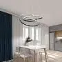 WELAKI LED Chandelier 80W 6000K Dimmable,Modern Pendant Light Fixture for Kitchen Island Restaurant Dining Room Living Room Bedroom (Black)