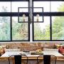 OYIPRO Modern Dining Room Pendant Light, 4 Lights Industrial Kitchen Island Lighting Fixtures Hanging Ceiling Frame Brass Chandelier Farmhouse Black