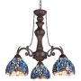 Capulina Chandelier, 3 Lights Tiffany Ceiling Light Fixture, Stained Glass Lampshade Dinning Room Lighting Fixtures Hanging, Antique Kitchen Lights CL074376-3CH