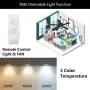 WINGBO Ceiling Fan with Light, 52'' Nickel Ceiling Fan Light Kit with Remote Light for Living Room, Kitchen, Bedroom, Hugger Fan