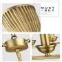 9-Light Living Room Dining Room Bedroom Project Golden Simple Creative Dining Table Glass Bird Chandelier Size: 100 40CM