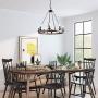 Farmhouse Chandelier, Kitchen Island Lighting in Rustic Faux Wood Metal and Wagon Wheel Finish, 26 Ceiling Light Fixture for Dining Room Farmhouse Chandelier, Kitchen Island Lighting in Rustic Faux Wood Metal and Wagon Wheel Finish, 26 Ceiling Light Fixture for Dining Room