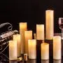 Enpornk Flameless Candles Battery Operated Candles 4'' 5'' 6'' 7'' 8'' 9'' Set of 9 Ivory Real Wax Pillar LED Candles with 10-Key Remote and Cycling 24 Hours Timer
