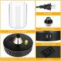 Industrial Table Lamp, Fully Dimmable Nightstand Lamp with 2 USB Charging Ports and AC Outlet, Clear Glass Shade Modern Lamp for Bedroom Living Room, Office, 6W 2700K LED Bulb Included