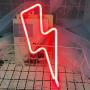 Lightning Neon Signs for Wall Decor,USB or Battery Decor Light,Neon Light for Bedroom,LED Neon Decorative Lights for Christmas,Party,Girls Living Room (Red)