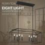 Sea Gull Lighting 6615008-839 Perryton Eight Island Pendant Hanging Modern Light Fixture, Blacksmith Finish