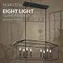 Sea Gull Lighting 6615008-839 Perryton Eight Island Pendant Hanging Modern Light Fixture, Blacksmith Finish