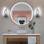 Modern Wall Sconces Set of 2, Plug in Wall Sconces 10W 5500K Cool White Acrylic Wall Sconce Lighting with 5.5FT Plug in Cord and On/Off Switch on The Cord