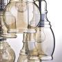 SAM Vintage Kitchen Chandelier, 8-Lights Island Cognac Glass Cluster Pendant Chandelier Antique, Antique Black Finish Ceiling Lights for Dining Room, Cafe, Bar