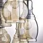 SAM Vintage Kitchen Chandelier, 8-Lights Island Cognac Glass Cluster Pendant Chandelier Antique, Antique Black Finish Ceiling Lights for Dining Room, Cafe, Bar