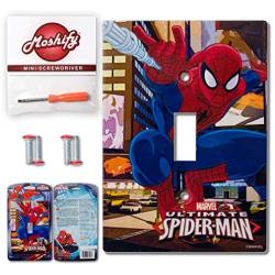 AmerTac Spiderman Wall Plate Light Switch Cover - Bundle with Moshify Flathead Screw Driver (1 Pack)