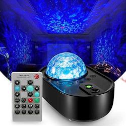 Nebula Projector for Bedroom Adult, Led Galaxy Lamp Cloud Moon Real Star Wave Ocean Space Water Sensory Lights Autism, Bluetooth Starlight Sky Lite Toddler Room Kids Night Light Christma Gift - Remote