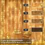 Ollny Curtain Lights Fairy String Twinkle Lights 200 LED 6.6 Ft with 8 Lighting Modes Remote, Dimmable Warm White Lights for Bedroom Christmas Wedding Party Home Garden Outdoor Indoor Wall Decorations