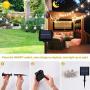 HeyMate Solar String Lights Waterproof with 20 Dimmable Warm White Balls Lights, Enhanced Solar Panel, Wireless Remote Control, for Garden/Yard/Home Party/Xmas Tree/Wedding/Indoor/Outdoor Decoration