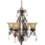 Iron Leaf Bronze Chandelier 23 1/2'' Wide Curved Scroll Crystal Cream Glass 4-Light Fixture for Dining Room House Foyer Kitchen Island Entryway Bedroom Living Room - Regency Hill
