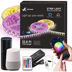 Limitless Led Strip Lights – 32.8 FT - Unlimited Color, Sequence, Strobe, Music Sync – Google Home & Alexa Compatible – Smart App + WiFi Controller + IR Remote, Dimmer On/Off Timer – 3M Peel Off