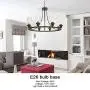 MELUCEE 8 Lights Large Farmhouse Chandelier Wagon Wheel, Industrial Island Lights for Kitchen Oil Rubbed Bronze Finish, Dining Room Lighting Fixtures Hanging