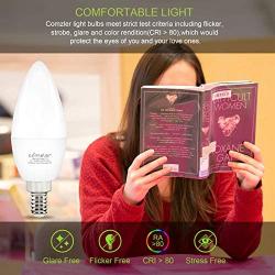 Type B Small Light Bulb Candelabra LED Light Bulb E12 Small Base 4000K Cool White - 60watt Equivalent,600LM,Non-Dimmable Candelabra Bulbs, Pack of 6 Comzler