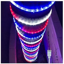 Russell Decor 50ft/15m Led Rope Lights Lamps Kit Indoor Outdoor Decorative Lighting for Patriotic 4th of July Memorial Day Decor Party Trees Patio Deck Flexible String Tube Lights- Blue Red White