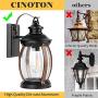 CINOTON Outdoor Wall Light, IP65 Waterproof Outdoor Light Fixtures Wall Mount Dusk to Dawn, Porch Light with Seeded Glass Shade, E26 Socket Exterior Wall Sconce Lighting, Wall Lamp for Garage, Porch