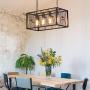 SHUNGYU Farmhouse Kitchen Island Lighting, 4 Light Industrial Vintage Pendant Light Hanging Ceiling Light Fixture Chandelier for Dining Room Restaurant Kitchen and Bar