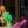 Flamingo & Cactus Neon Lights, Creative LED Neon Signs for Bedroom, Kids Room, Beer Bar, Birthday Party, Childrens Gift