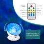 Ocean Wave Projector, 12 LED Night Light Lamp with Adjustable Lightness Remote Control Timer 8 Lighting Modes Music Speaker Light Night Light Projector for Baby Kids Adult Bedroom Sleep Gift