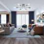 TULUCE Modern Sputnik Chandelier 6 Light Semi Flush Mount Ceiling Lighting Cotemporary Industrial Brushed Nickel Ceiling Fixture for Bedroom, Hallway, Kitchen, Bar