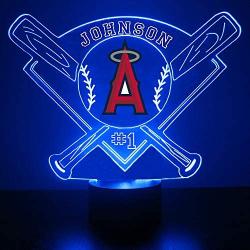 Angels Baseball Sports Fan Lamp / Night Light - LED - Personalize for Free - Featuring Licensed Decal