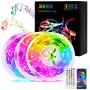JEKKIS 50FT/15M RGB LED Strip Lights, 450 5050 SMD Color Changing LEDs, Music Sync Bluetooth Controller + 44 Key Remote LED Lights for Bedroom Room Home Party (3x16.4FT)
