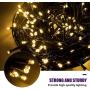 Christmas String Lights Outdoor Indoor Fairy Lights 8 Modes 300 LED 105FT for Christmas Tree Party Decoration（Warm White）