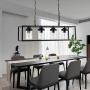 4 Lights Kitchen Island Pendant Light Fixture Farmhouse Chandeliers Lighting with Glass Shade for Living Dining Room Bedroom Kitchen