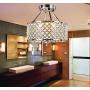 Top Lighting 4-Light Chrome Finish Round Metal Shade Crystal Chandelier Semi-Flush Mount Ceiling Fixture
